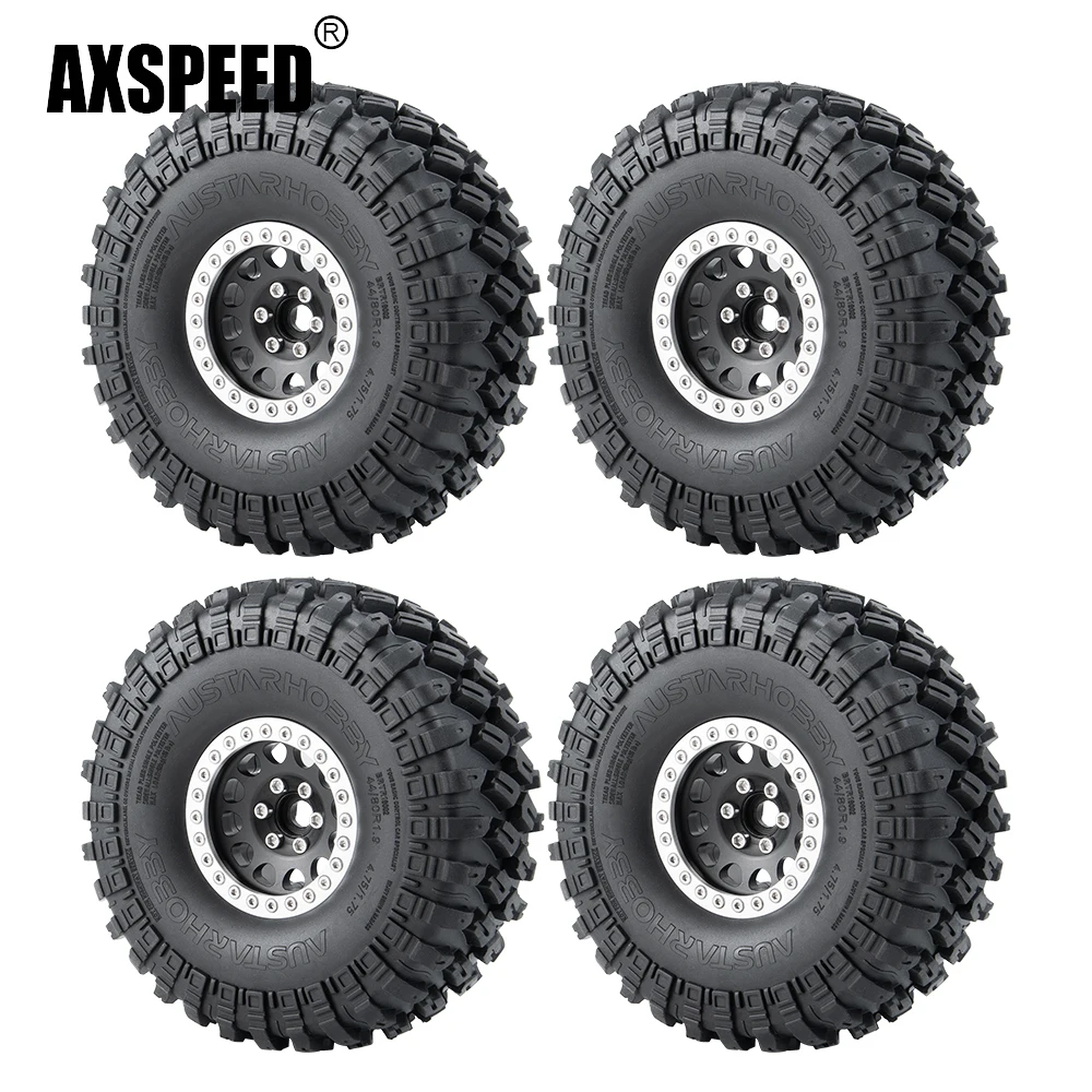 

Колесные диски AXSPEED, матовые, черные, серебристые, 1,9 дюйма, из металлического сплава, с внешним диаметром 123 мм, резиновые шины для радиоуправ...