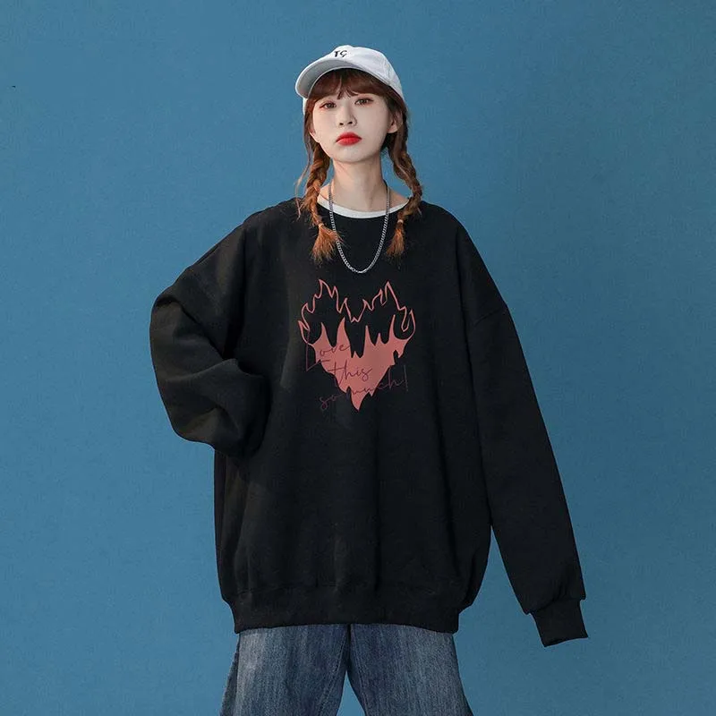 Весенняя женская толстовка с принтом в стиле преппи топы большого размера