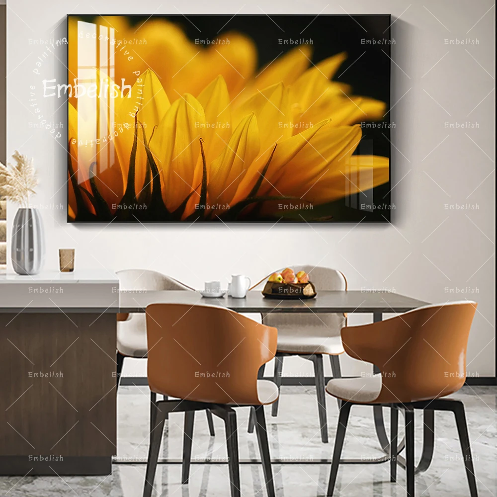 

1 Pieces Yellow Flowers HD Print On Canvas Oil Paintings For Living Room Modern Home Decor Posters HD Spray On Canvas Paintings