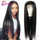 Парик перуанский прямой на сетке спереди, 13x 4 передние парики из человеческих волос на сетке для женщин, волосы без повреждений, прямые волосы