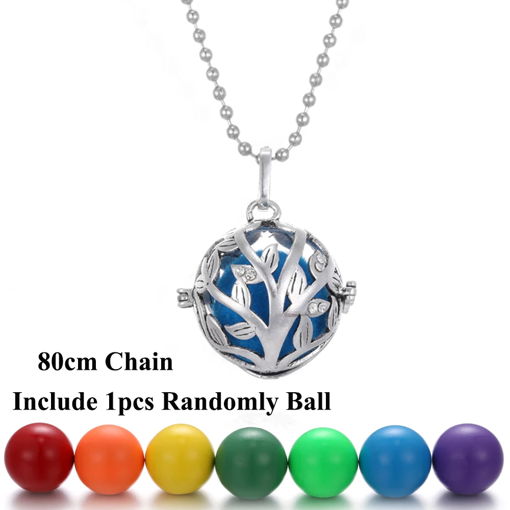 Дерево жизни цветок золотой колокольчик коробка клетка ожерелье медальон