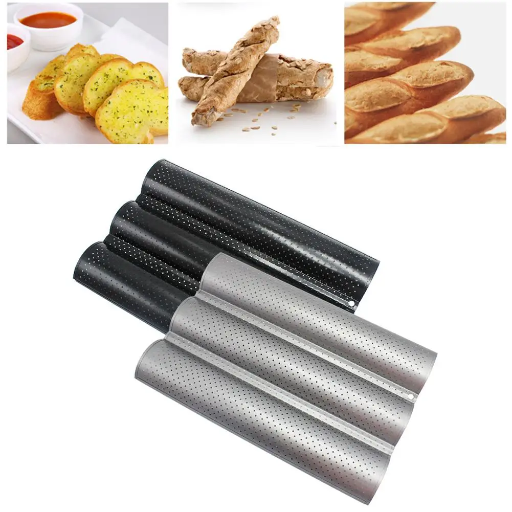 С антипригарным покрытием перфорированный лоток для багета 3 волна хлеб печь