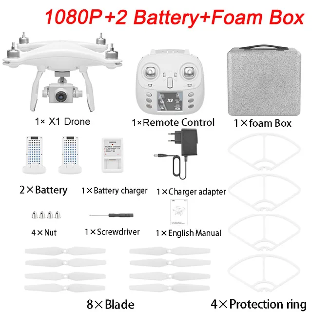 1080P 2 Battery Двойной gps Дроны с камерой HD 5G WiFi FPV Дрон бесщеточный двигатель траектория полета Гравитация датчик gps Смарт следование Радиоуправляемый Дрон X1 - Цвет: 1080P 2 Battery