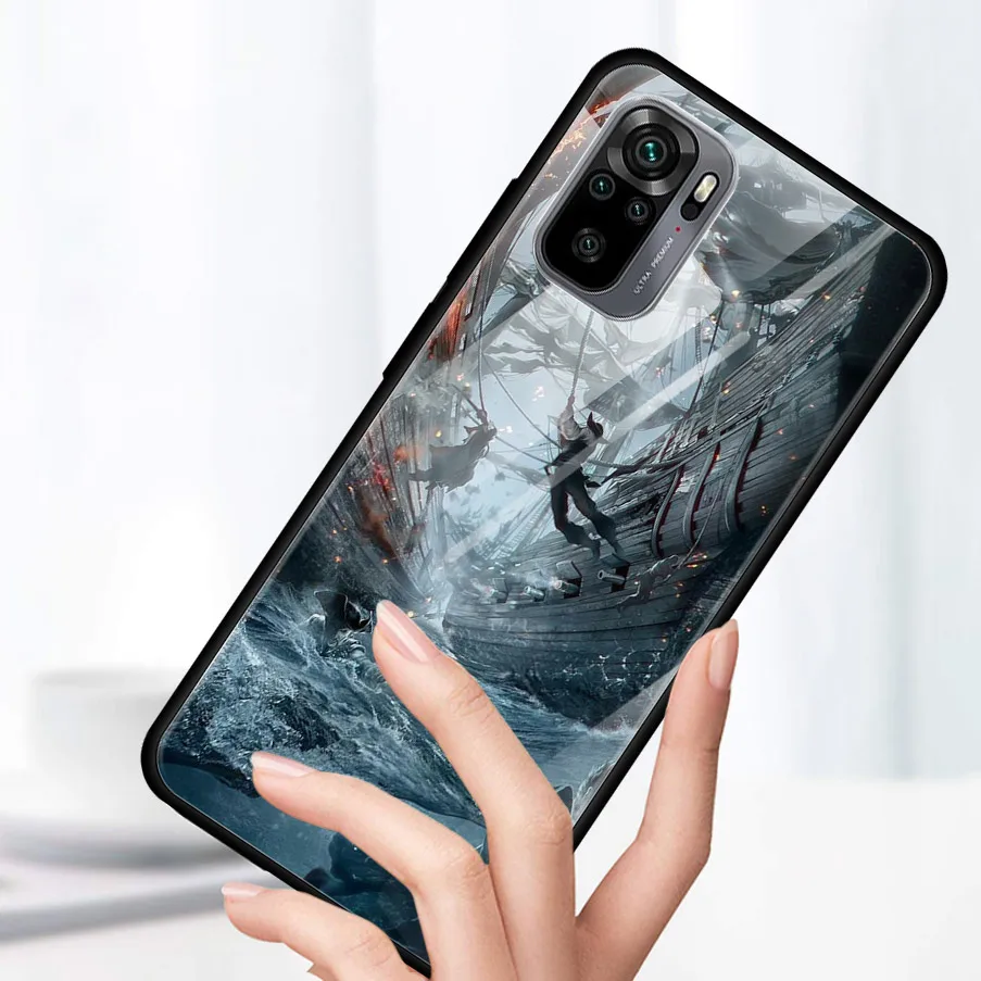 Чехол для Xiaomi Redmi Note 10 10S 9 9T 9S 8T 8 9A 9C 8A 7 Pro Max закаленное стекло с изображением
