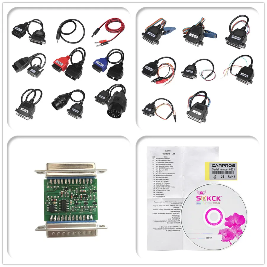 Новейший V8.21 V10.93 Carprog Full Adapter Car Prog 8 21 с генератором ключей онлайн-программатор для