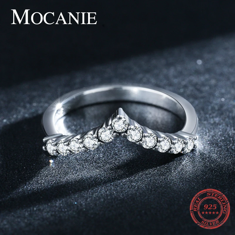 

Mocanie Simple Stylish 925 Sterling Silver Dazzling Water Drop Shape Clear CZ Ring for Women Bridal Luxury Wedding Fine Jewelry