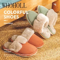 womens slippers winter cotton home slippers couples indoor wool shoes solid plush warm man adult floor slippers