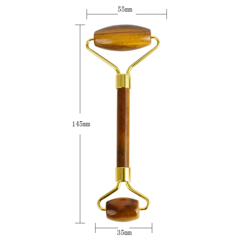 Натуральный тигровый глаз массажный ролик для лица нефритовый Gua Sha набор