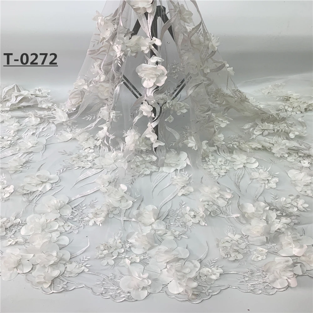 Бисером французский африканский 3d цветок кружева вышитые Ткань 2019 высокое