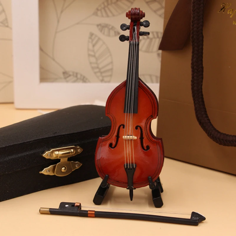 Мини Виолончельный гитарный миниатюрный Виолончель Контрабас модель с Чехол