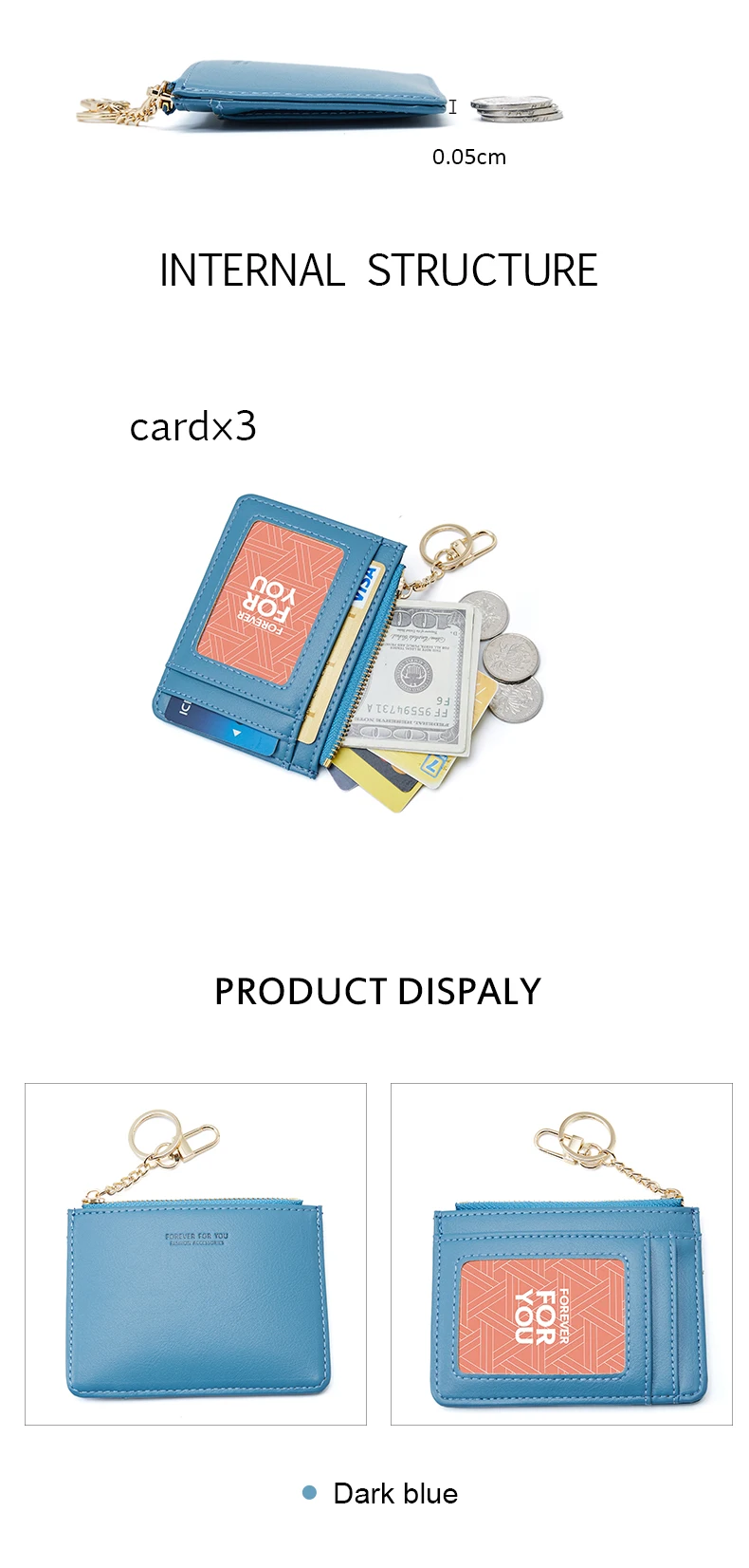 Brand Card Holder Women Soft PU Leather Key Chain Bag Small Card Wallets Female Organzier Mini Credit Card Case Zipper Coin Bags