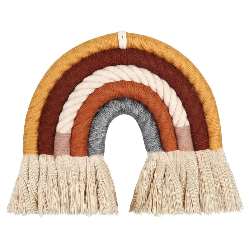 

Woven Rainbow Tapestry Wall Hanging Nordic Living Room Bedroom Wall Decoration 95AA
