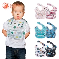 2pcslot unisex waterproof baby bibs 100 polyester tpu coating feeding bibs washable baby bibs with food catcher for babies