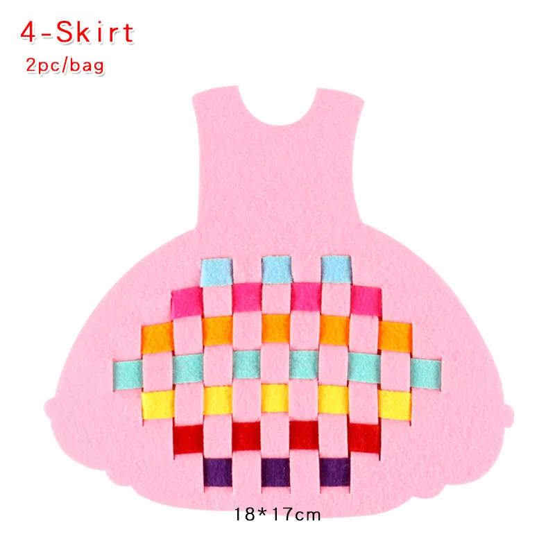 4-Skirt 2 шт. обучение в детском саду DIY пазл детские игрушки мультфильм нетканое плетение игрушки учебные материалы ручной работы художественные Классические игрушки - Цвет: 4-Skirt