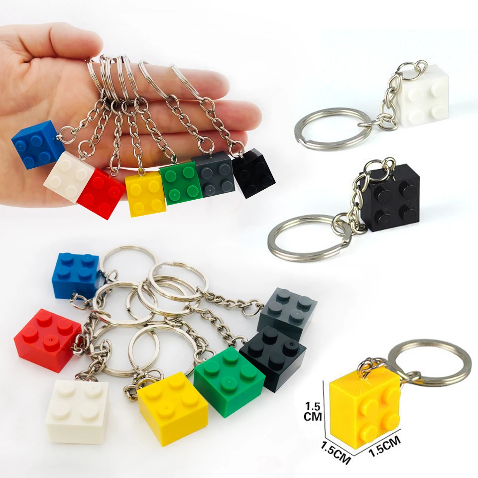 Brick 2x2--30pcs Умный кирпич 2x4 2x2 2x3 1x4 брелок строительный блок игрушка для детей рождественский подарок украшения для ключей смешанные цвета 30 шт./лот - Цвет: Brick 2x2--30pcs