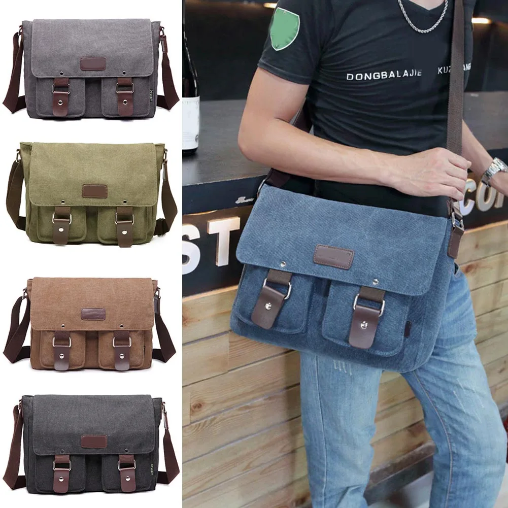

Fashional Shoulder Crossbody Bag Large Capacity Vintage Canvas Casual For Mobile Phone Money Travel 34CMx27CMx9CM