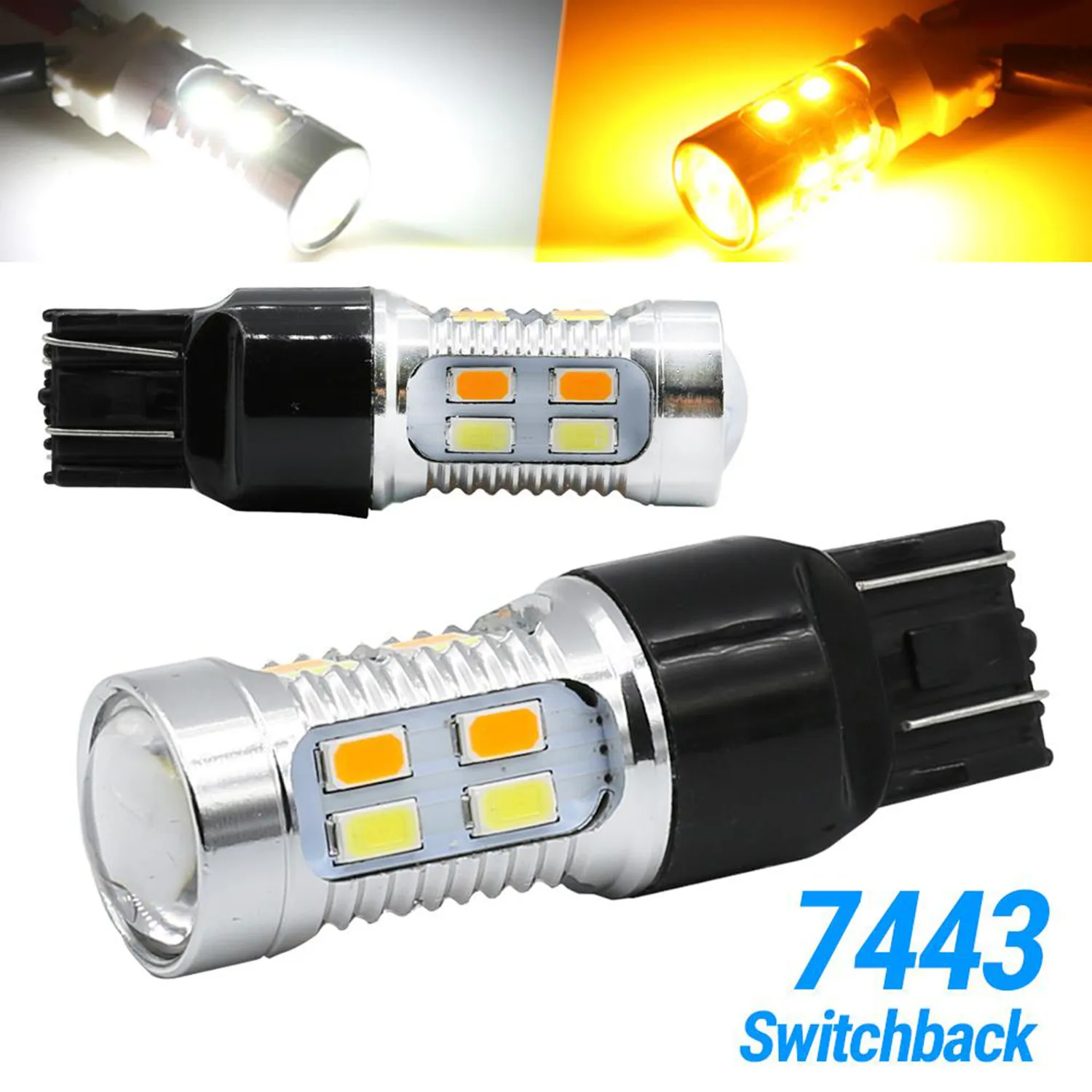 

Auto LED Light Bulbs Bright Car Parking Switchback T20 Turn Signal 2Pcs