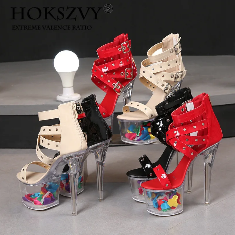 

HOKSZVY 181series 16.5cm Heel 7cm Platform 181-60 Model Rivet Pull Quick Sell High Heels Thin Heels Summer Sandals LFD