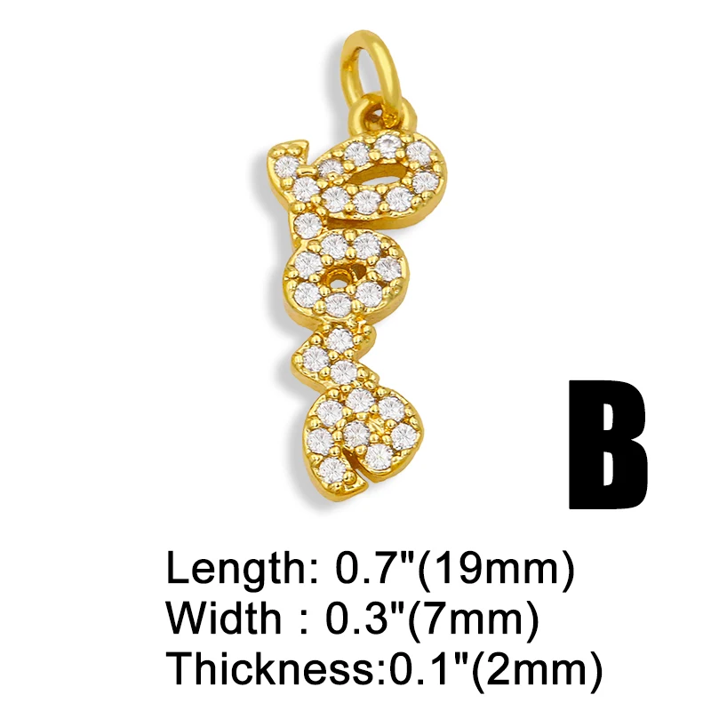 OCESRIO Подлинные Позолоченные кулоны в виде сердца с цирконием Love Mom мини-подвески