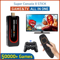 super console x stick retro video game console tv box 4k hd built in 50000 games for pspn64dcps1 with wireless controllers
