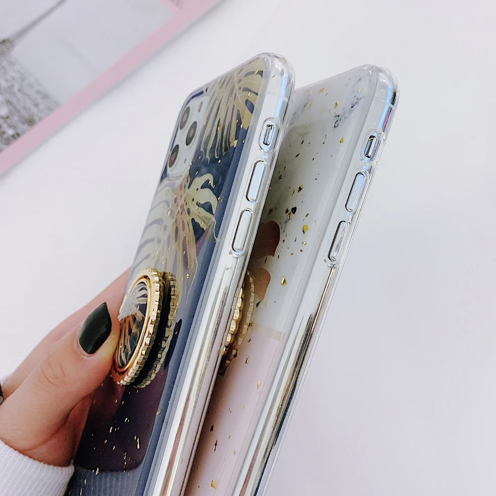 Чехол для телефона в стиле ретро с подставкой виде банановых листьев iPhone 11 Pro Max XR X