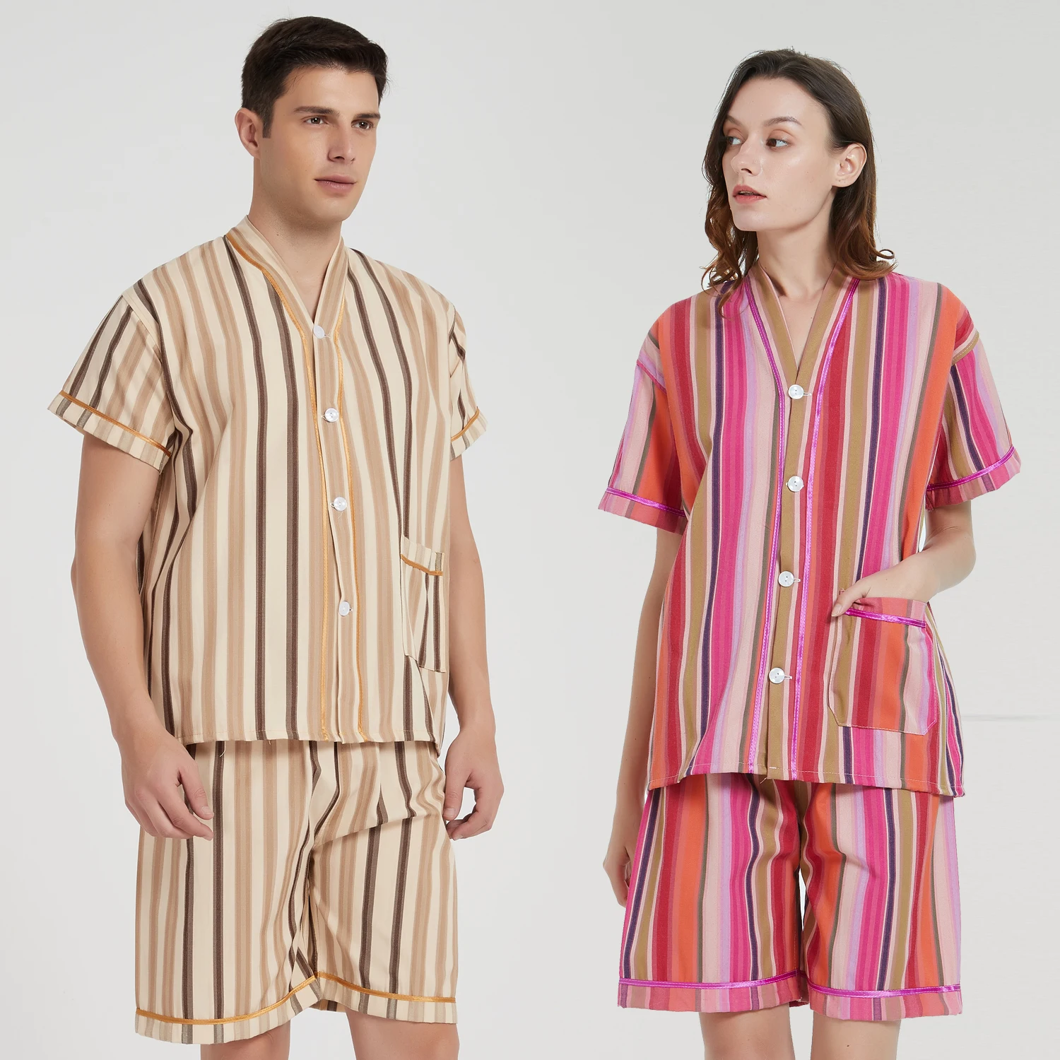 Japanese Mens Kimono Pajamas Suits Male Robe Gown 2Pcs/Set Lounge Bathrobe Sleepwear Loose Man Cotton Comfortable Pajamas Hombre