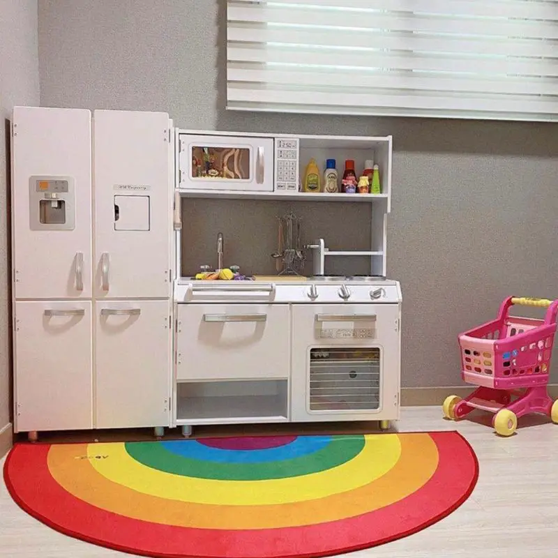 

Household Rainbow Area Rug Colorful Floor Mat Doormat Decorative Carpet Pad Kitchen Living Room Home Decoration