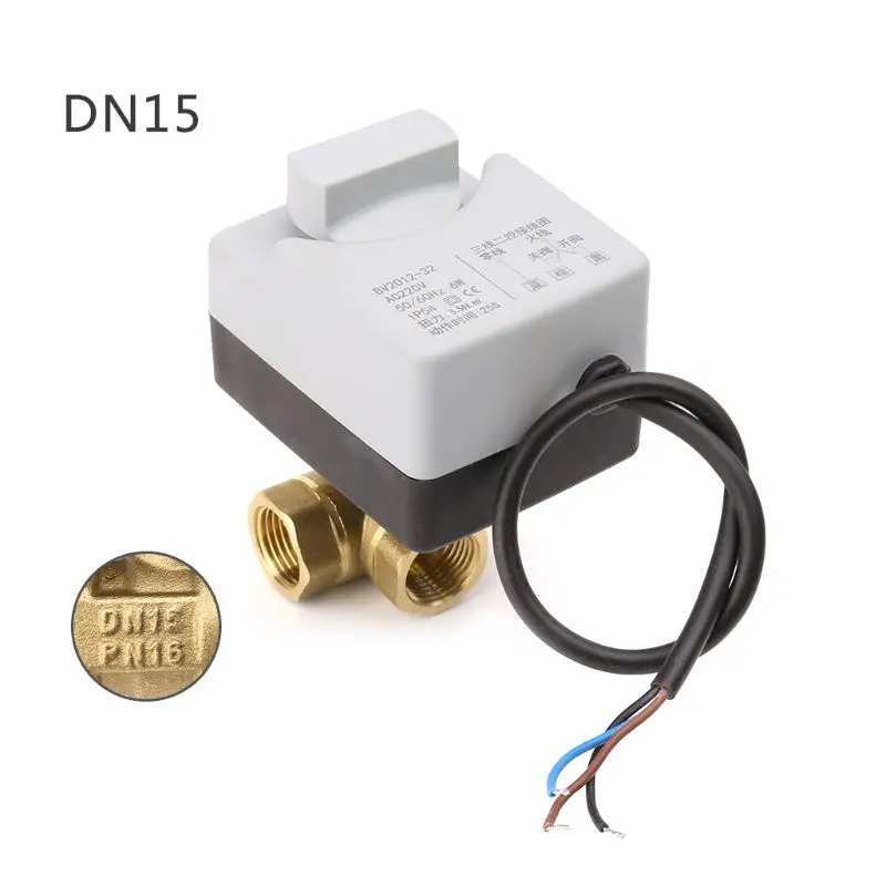 

2021 New AC220V 3-way Electric Motorized Ball Valve Three-wire Two Control For Air Conditioning