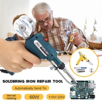 110v220v 60whand held internal heating soldering iron automatically send tin gun soldering welding repair tool useucn plug