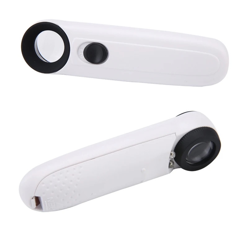 Увеличительное очки со светодиодными огнями освещения 20X Лупа с ручкой прямая