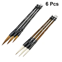 6pcs professional excellent wolf hair chinese caligraphy kanji japanese sumi drawing brush for writing practice size s m l