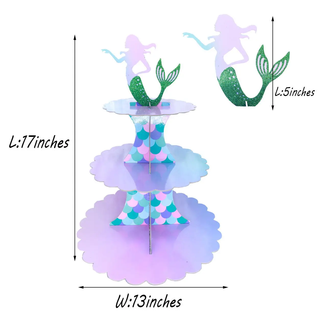 Подставка для торта русалка 1 комплект | Дом и сад