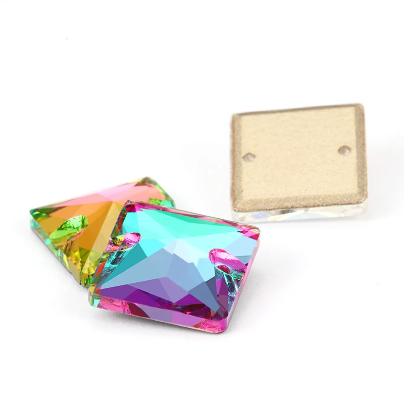 Блестящие квадратные Стразы для пришивания принцессы всех размеров модные