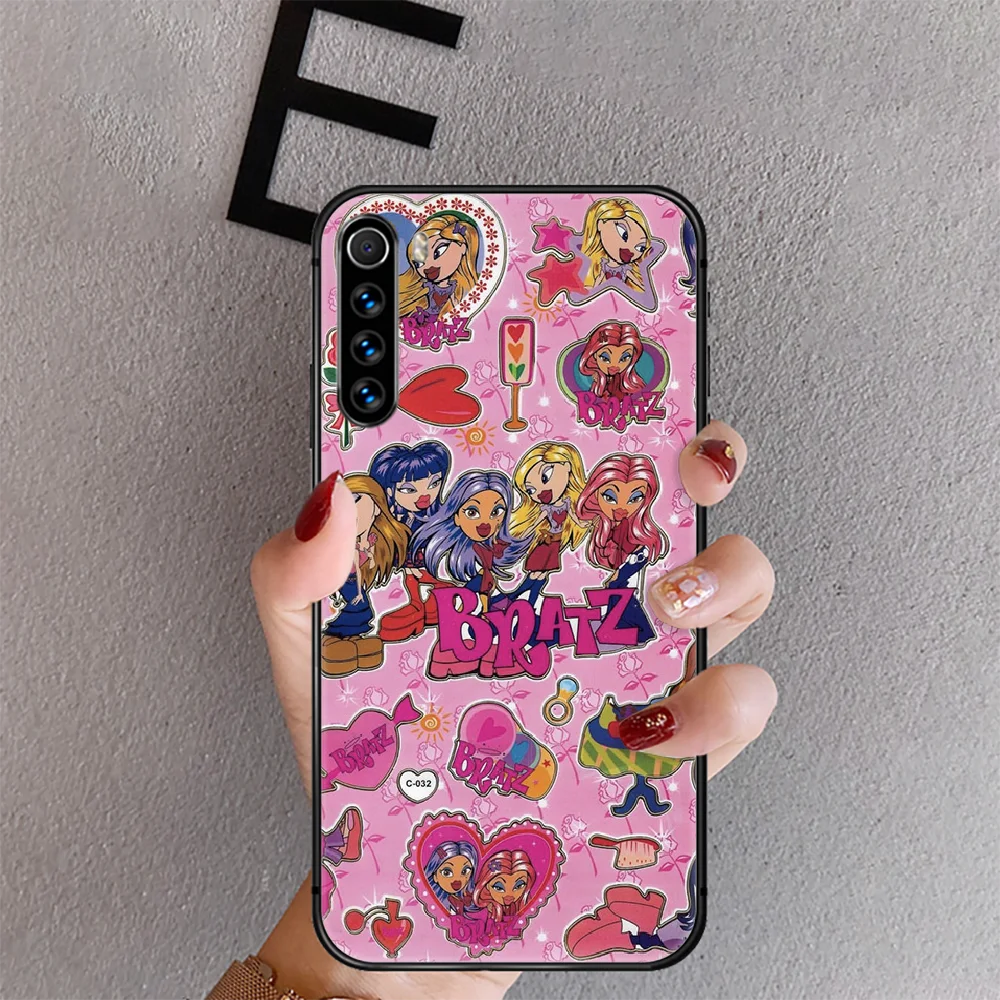 

Fashion Brand Doll Bratz Phone Case Cover For Xiaomi Redmi Note 7 7A 8 8T 9 9S 9A 10 K30 Pro Ultra Black