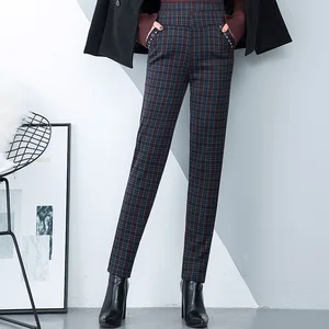 Большой Размеры 2020 осень-зима женщин среднего возраста сетки теплые штаны с плюшевой подкладкой, с эластичной резинкой на талии, повседневные Прямые брюки для девочек