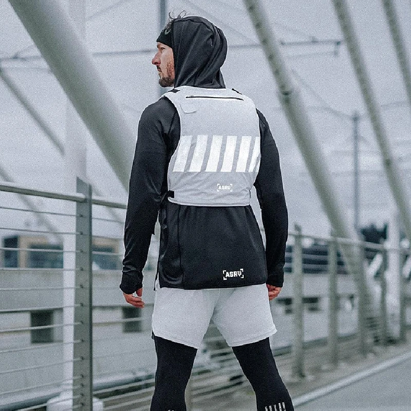 

Men's hoodie loose popular logo night reflective long sleeve fitness running shirt pullover brand sports ASRV hooded coat