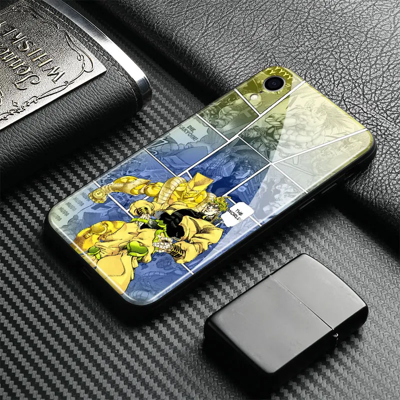 Необычные приключения Джоджо аниме Coque чехол из закаленного стекла для телефона чехол для iPhone6s 7 8 Plus X XR XS 11 PRO MAX
