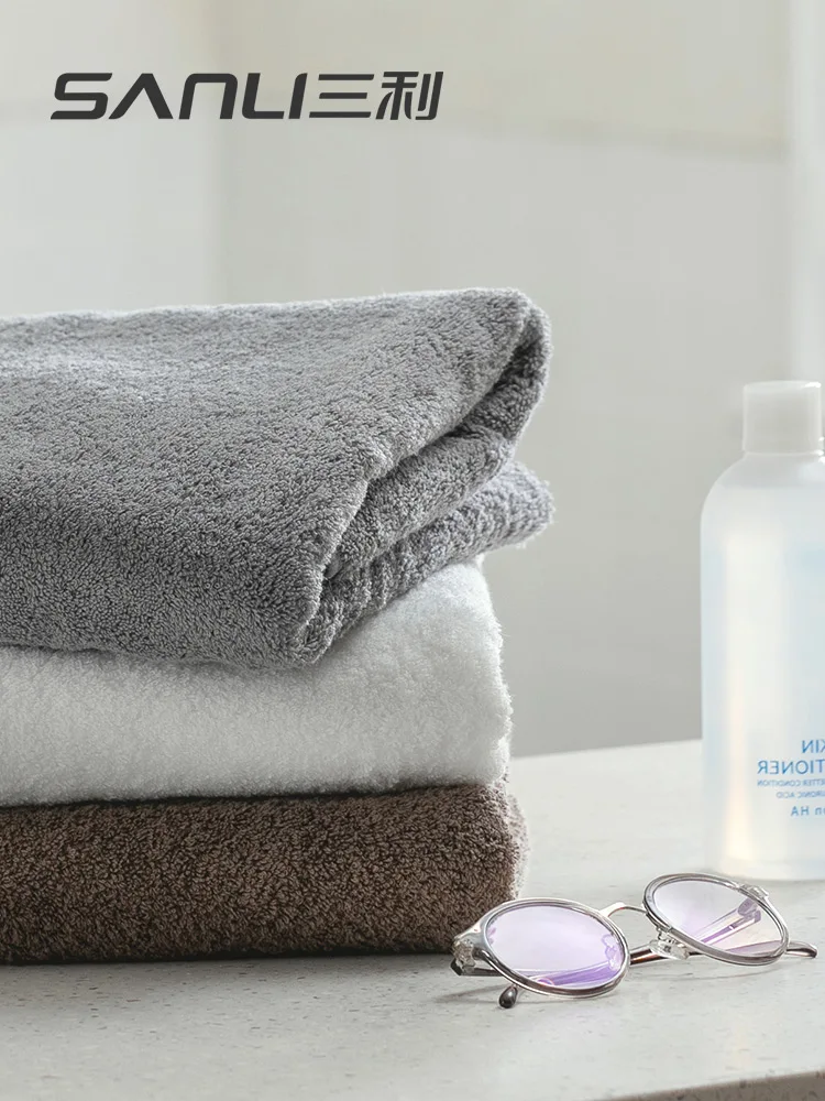 

Sanli Bath Towel Long-Staple Cotton Solid Color Thick Super Absorbent Microfiber Towels Bathroom 70*140cm Adult Bathrobe