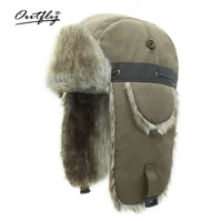 bomber hat winter with plush thick earmuffs to keep warm outdoor russian catcher hat men and women skiing