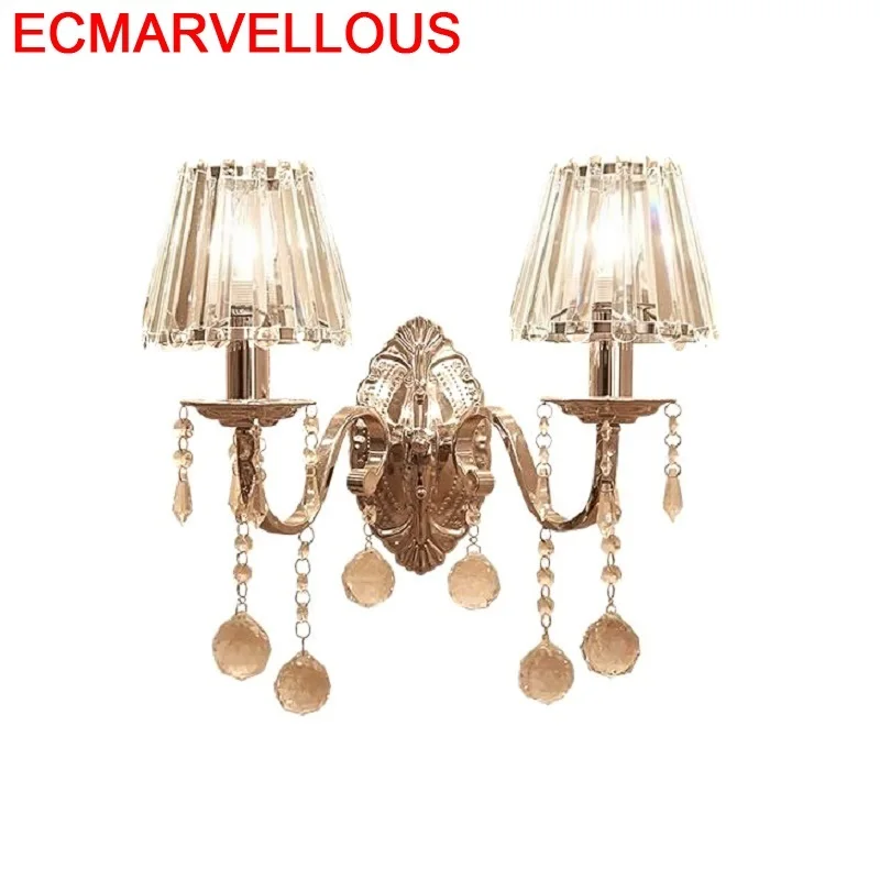 Настенное комнатное освещение настенное с кристаллами для дома спальни