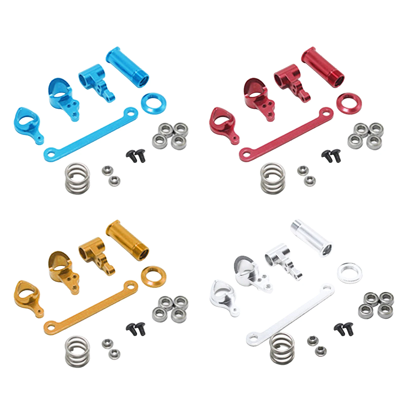 

RC Metal Aluminum Alloy Steering Hub Carrier Steering Servo Saver Parts Kits Set For WLtoys 144001 124019 124018 1:14 RC Car