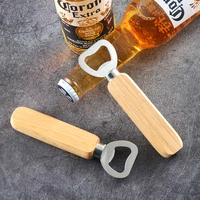 bartender bottle opener rubber wood handheld wine beer soda glass cap bottle opener for home kitchen bar
