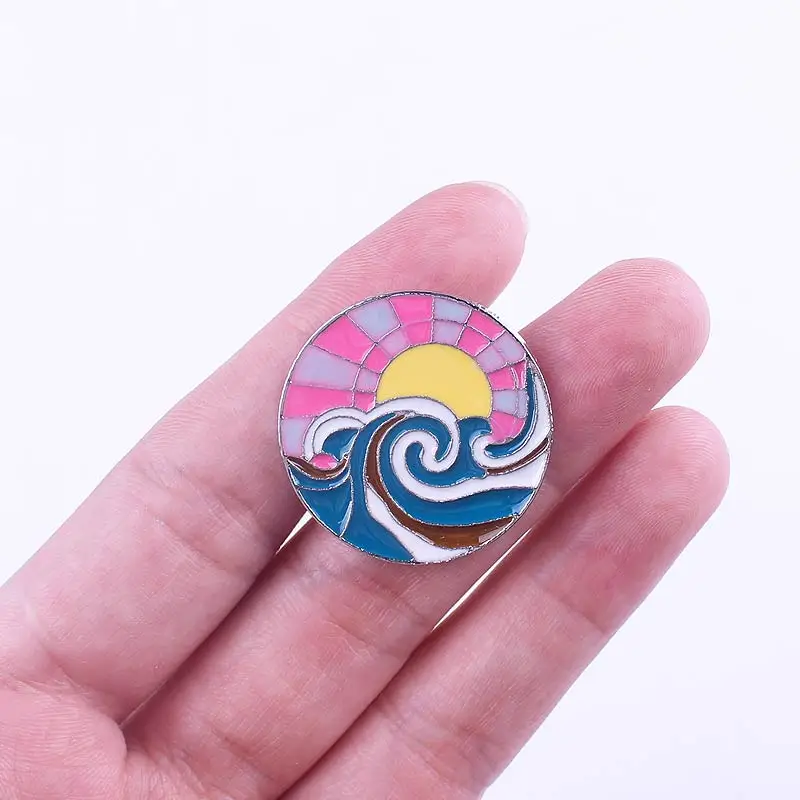 Значки волны океана на одежде отворот штырь джинсовые куртки броши Воротник