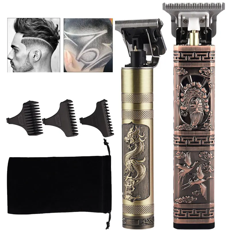 

Professional Men's T9 Hair Trimmer Clipper 0mm Baldheaded Cutter Beard Shaving USB Precision Finishing Hair Cutting Machine Kid