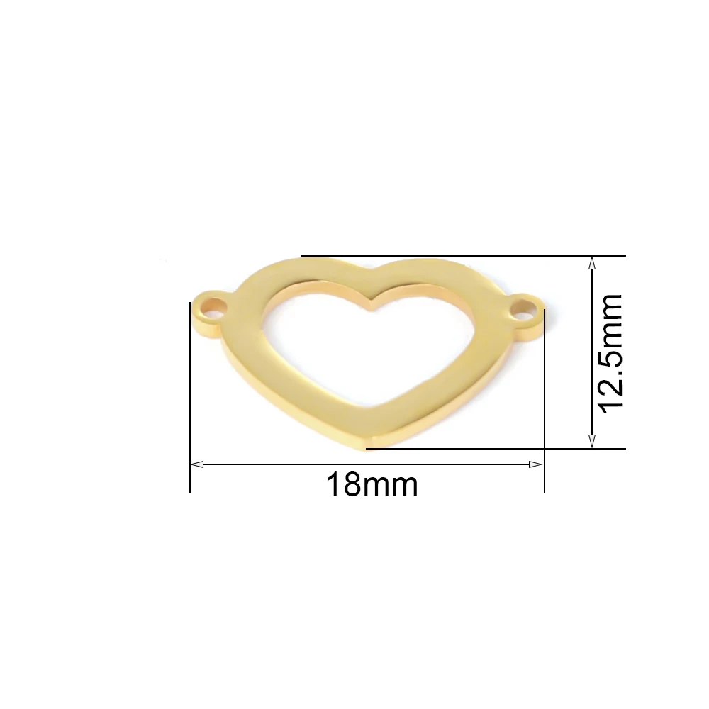 Подвески для браслета Semitree из нержавеющей стали в форме сердца 5 шт.|Шармы| |