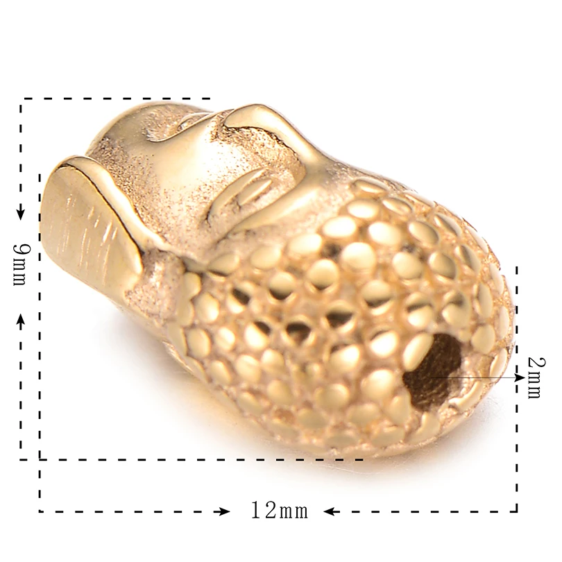 Бусины Pipitree 4 шт./лот из нержавеющей стали в форме головы Будды винтажные