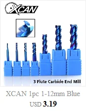 XCAN 1 шт. 2-13 мм супер синий нано покрытием HSS концевые фрезы с прямым хвостовиком Фрезы ЧПУ фрезы 4 флейты концевые фрезы