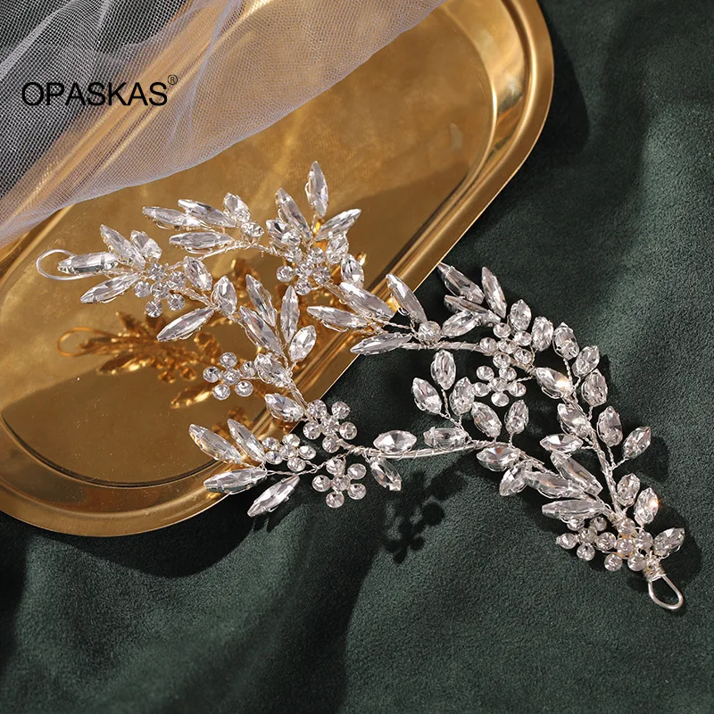 

Leaf Headband Rhinestone Inlaid Hairpin Cute Vintage Wedding Headdress Hair Accessories for Girls and Women PT