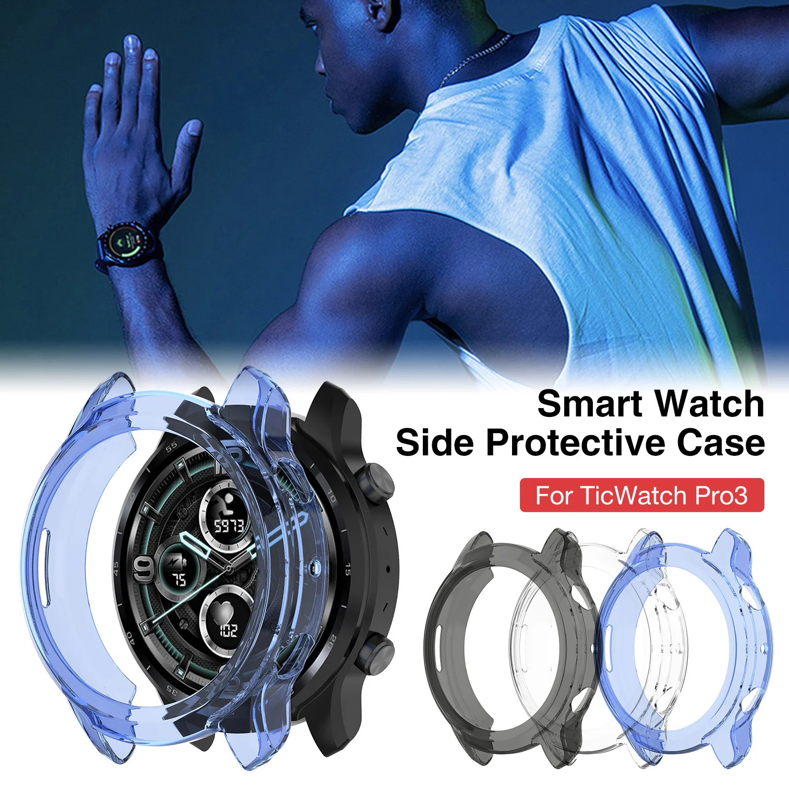 Протектор для часов чехол TICWATCH Pro3 ТПУ Экран Защитный Чехол КРЫШКА ДЛЯ Смарт-часы