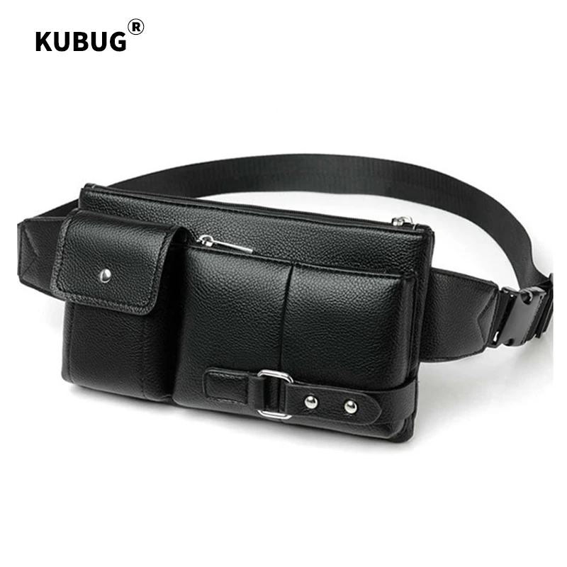 Мужские поясные сумки KUBUG многофункциональный кожаный кошелек с защитой от кражи
